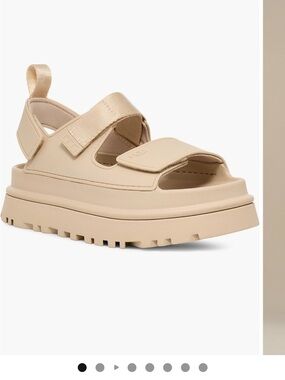 UGG Kids' Creamy Beige Adjustable Strap Sandals